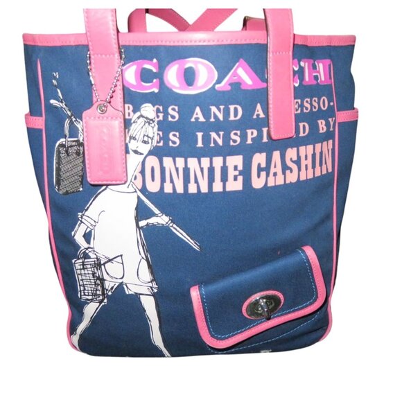 Coach 2008 Limited Edition Bonnie Cashin Navy Canvas Tote - Picture 1 of 11